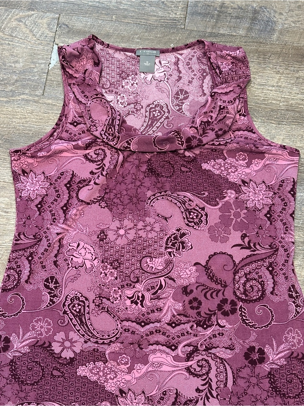 Ann Taylor Purple Patterned Dress Medium - Picture 11 of 13